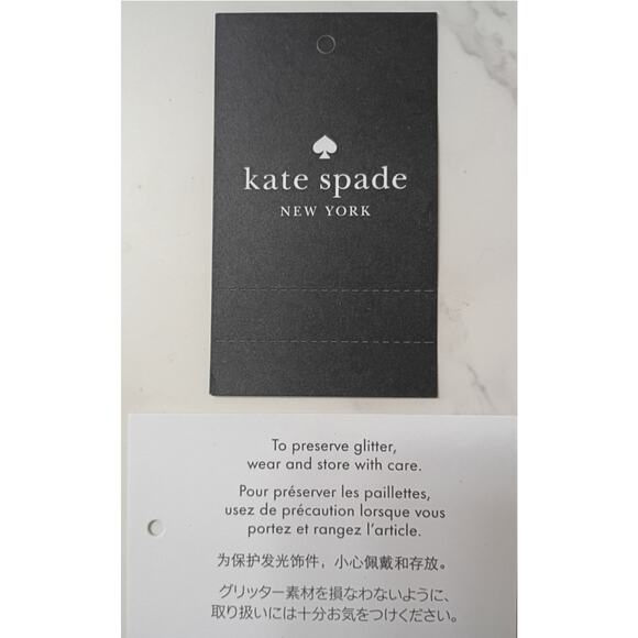 KATE SPADE Slim Card Holder Silver Shimmy Glitter Lunar Light - NEW - Picture 4 of 5